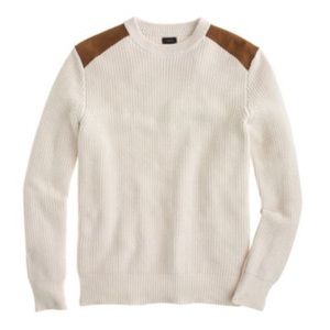 J Crew cotton Sweater with suede (L)